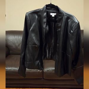 Calvin Klein Women's Sleek Black Leather Jacket
